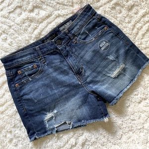 Aeropostale High Waisted Midi Jean Shorts